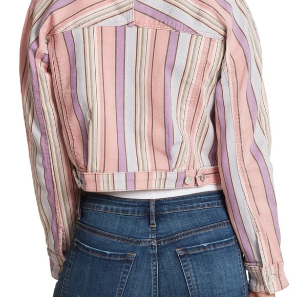 Ella Moss Dolman Bomber Jacket Rainbow Stripe - Picture 3 of 8
